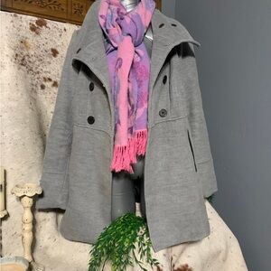 Elegant Gray Women's Pea Coat